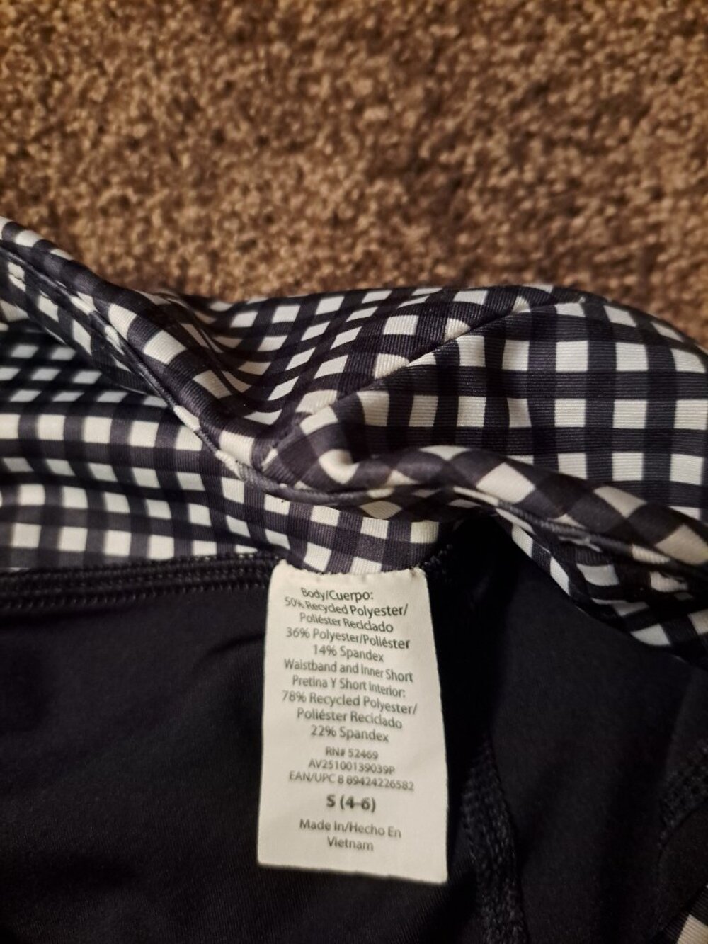 Avia Women's Court Skort, with Built-In Shorts. Checkered/Black Soot Gingham - Picture 6 of 9